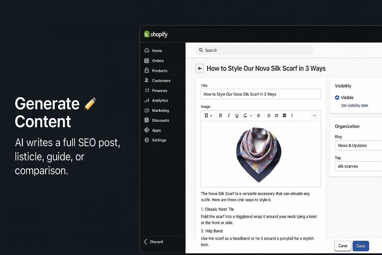 Preview of a generated blog post